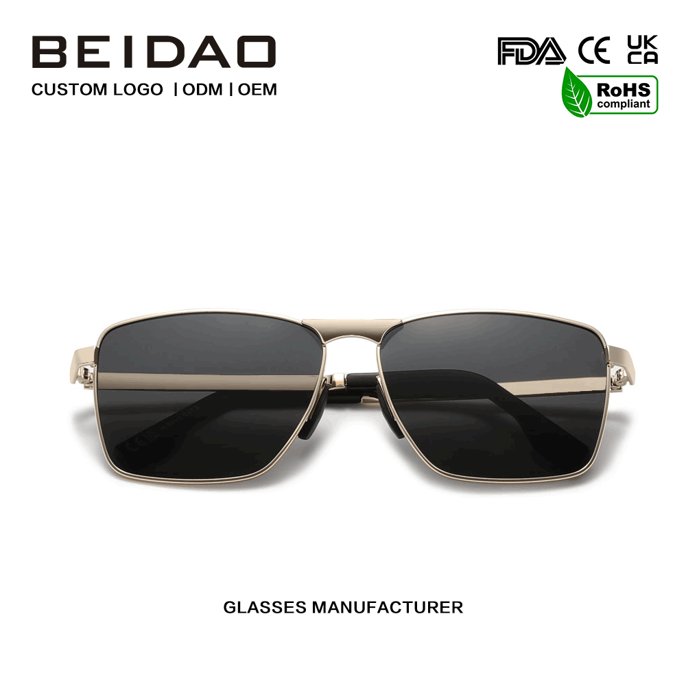 Luxusné slnečné okuliare Alloy Square UV400 TAC Lenses pre unisex